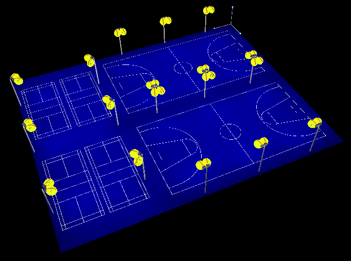 篮球场照明灯安装方案